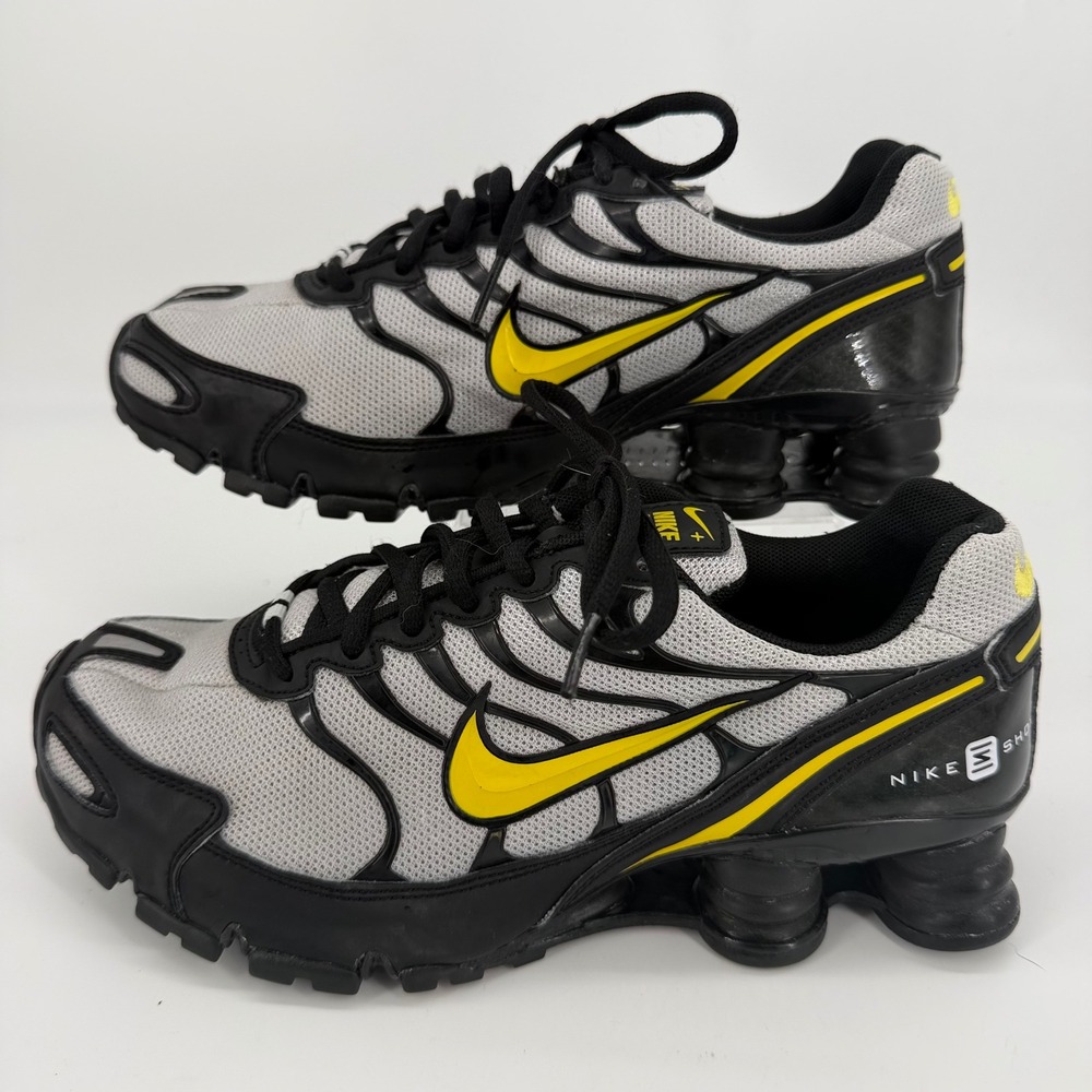 Nike Shox iD Mens Running Shoes Grey Black Yellow 326907-992 Size 8
